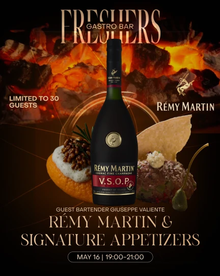 Degustation of Rémy Martin and signature appetizers by Freshers.