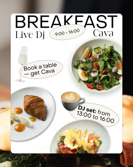 Brunch, a DJ, and a glass of cava — the perfect weekend recipe.